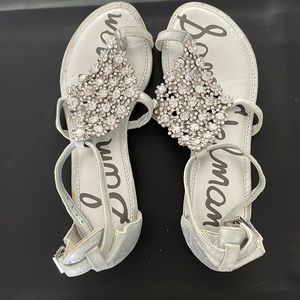 Sam Edelman Silver Sandals with sparkling top. Size 5. In very good condition